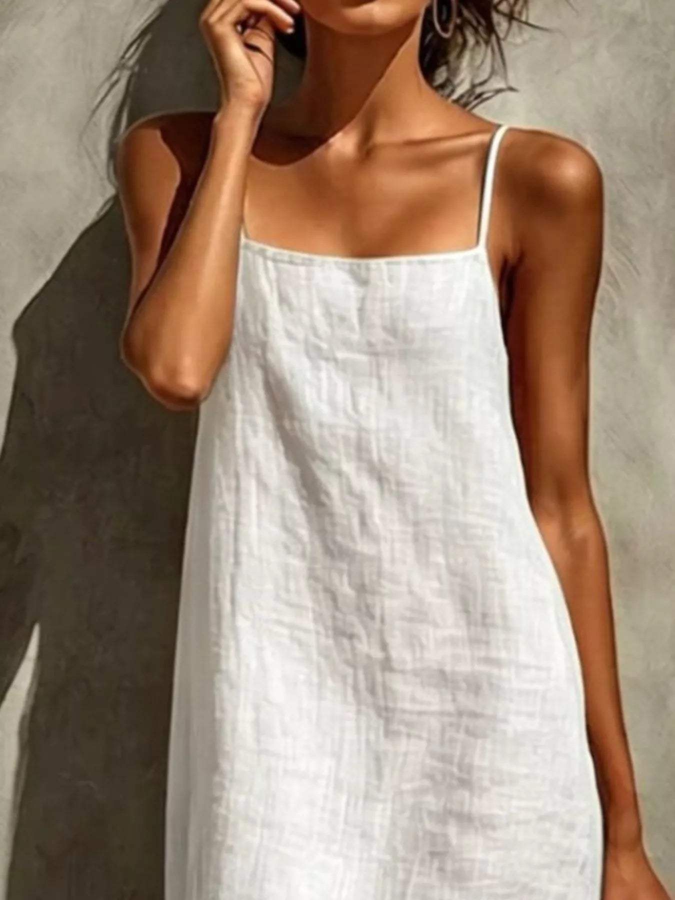 Sleeveless Linen Casual Maxi Dress - Trendsi - Flyclothing LLC