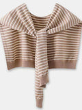 Striped Contrast Knit Wrap - Trendsi - Flyclothing LLC