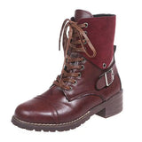 Lace-Up Block Heels Boots - Trendsi - Flyclothing LLC