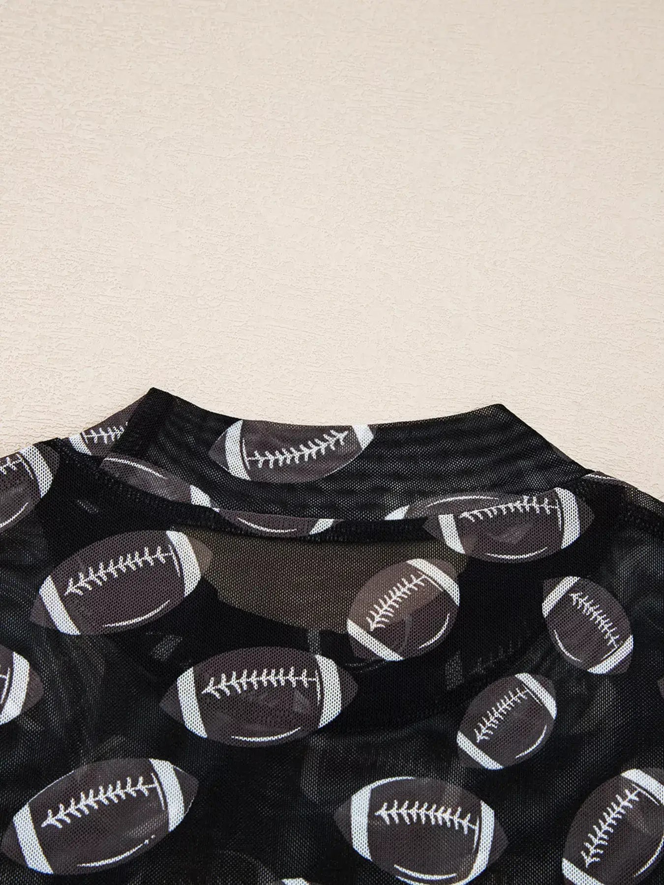 Game Day Mesh Sheer Long Sleeve Top - Trendsi - Flyclothing LLC
