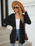 Pocketed Open Front Long Sleeve Cardigan - Trendsi - Flyclothing LLC