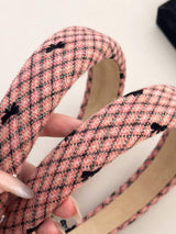 Plaid Bow Wide Headband - Trendsi - Flyclothing LLC