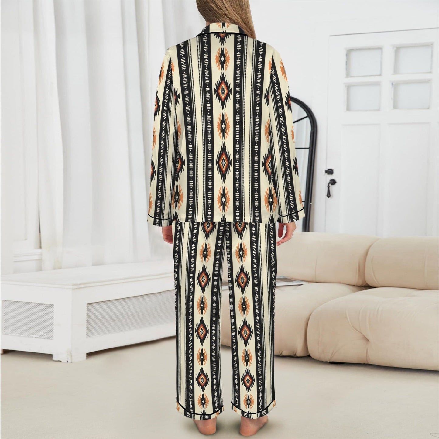 Baha Ranch Colores de Mexico Southwestern Aztec Satin pajamas