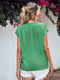 Ruffled V-Neck Short Sleeve Blouse - Trendsi - Flyclothing LLC