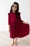 SALE Burgundy Ruffle Twirl Dress - Mila & Rose ®