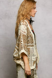 POL Open Front Crochet Cardigan with Scalloped Edge - Trendsi - Flyclothing LLC