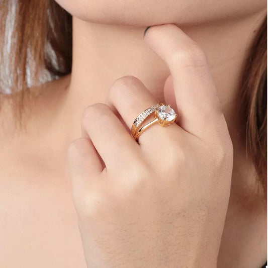 18K Gold-Plated Zircon Ring - Trendsi - Flyclothing LLC