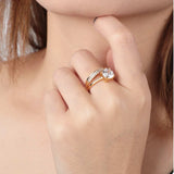 18K Gold-Plated Zircon Ring - Trendsi - Flyclothing LLC