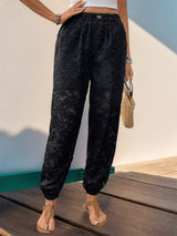 Pocketed Lace Elastic Waist Pants - Trendsi - Flyclothing LLC