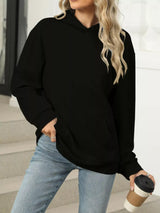 Kangaroo Pocket Long Sleeve Hoodie - Trendsi - Flyclothing LLC