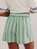 Striped Elastic Waist Shorts - Trendsi - Flyclothing LLC