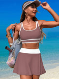 Scoop Neck Top and Skort Swim Set - Trendsi - Flyclothing LLC