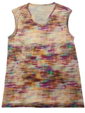 Printed Round Neck Cap Sleeve Top - Trendsi