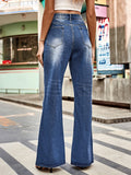 High Rise Bootcut Jeans with Pockets - Trendsi