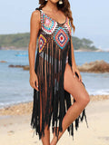 Fringe Spaghetti Strap Cover-Up - Trendsi - Flyclothing LLC