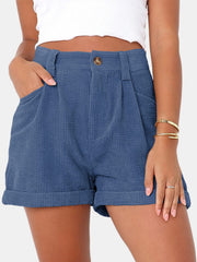 Full Size High Waist Shorts with Pockets - Trendsi