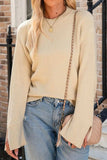 Textured Round Neck Long Sleeve Sweater - Trendsi - Flyclothing LLC