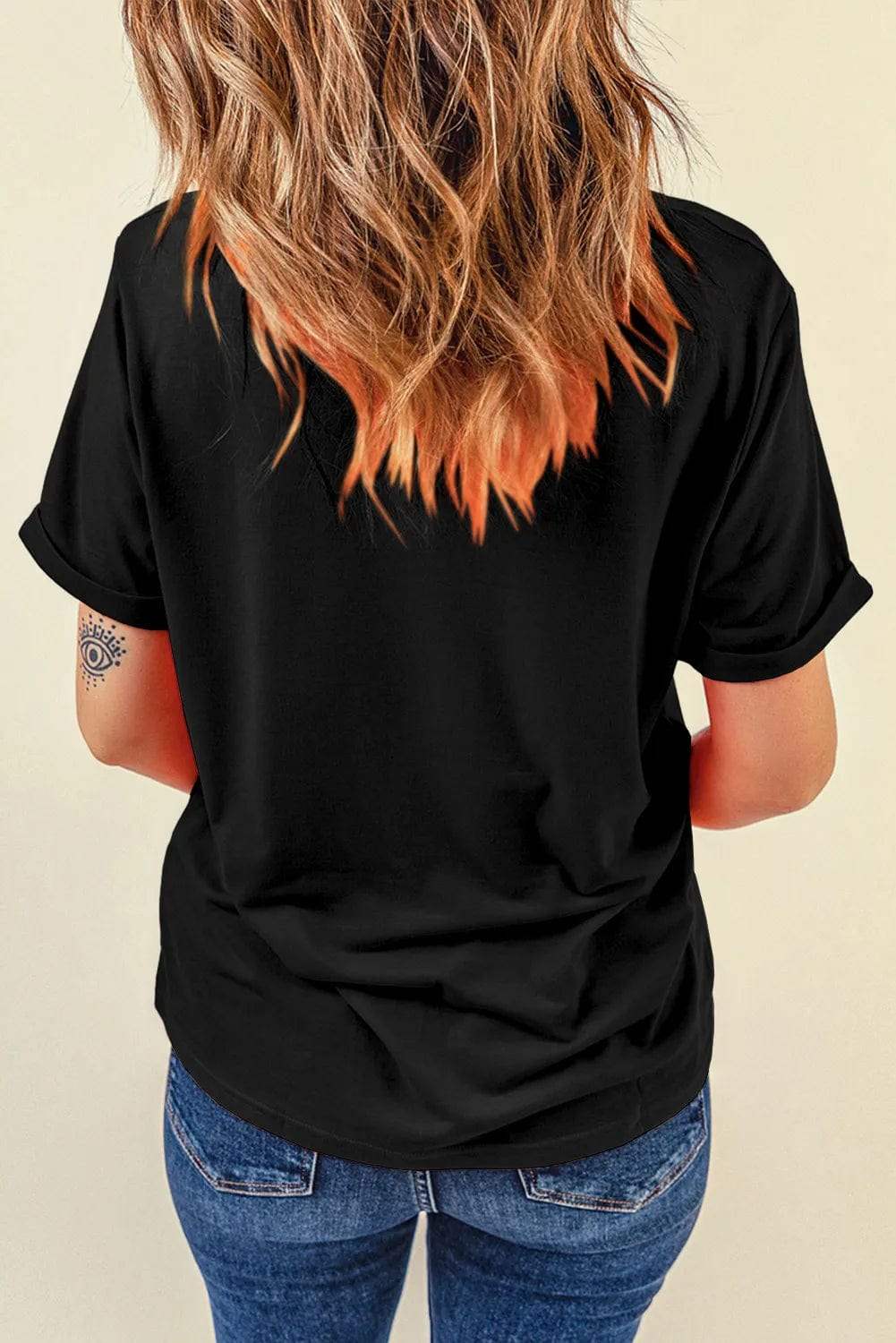 MERRY AND BRIGHT Round Neck Short Sleeve T-Shirt - Trendsi - Flyclothing LLC