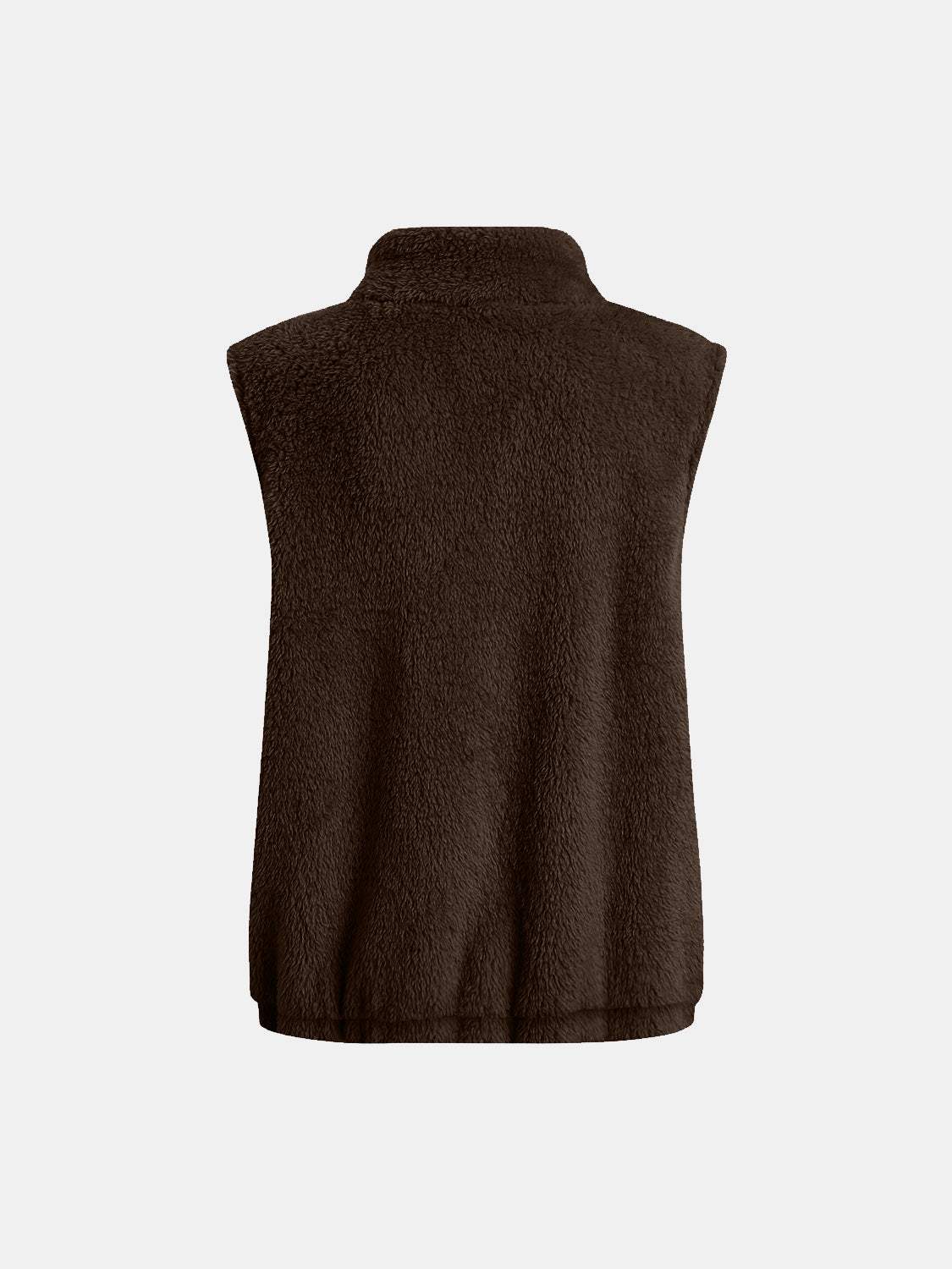 Full Size Fuzzy Zip Up Vest Coat with Pockets - Trendsi - Flyclothing LLC