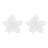 Flower Pearl Stud Earrings - Trendsi - Flyclothing LLC