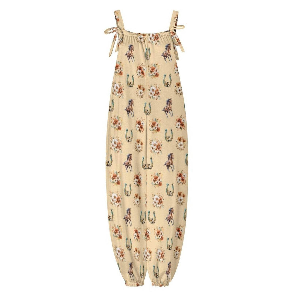 Baha Ranch Floral Horse Western Country Girl Overalls Jumpsuit - Baha Ranch Western Wear - Flyclothing LLC