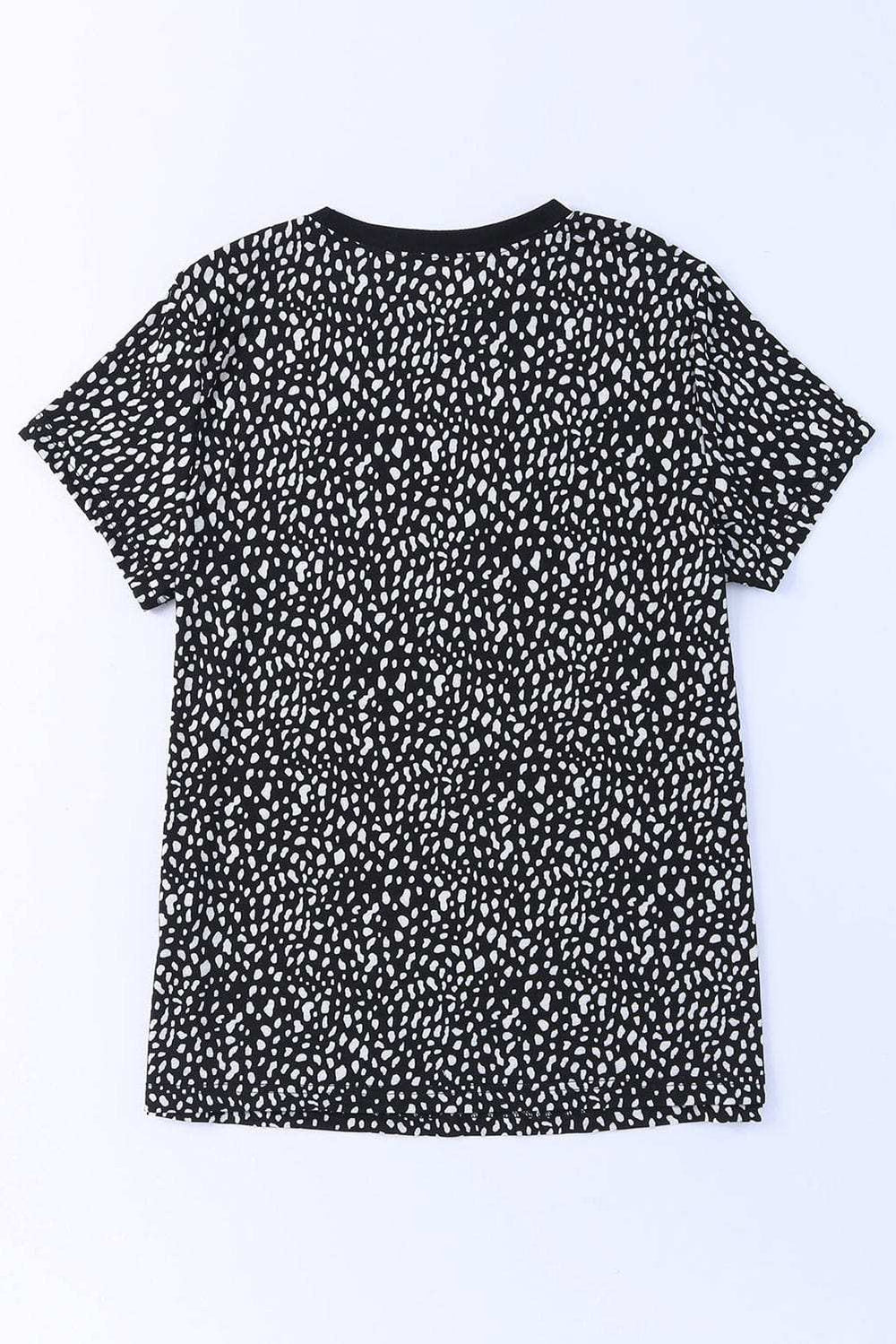 Animal Print Round Neck Short Sleeve T-Shirt - Trendsi - Flyclothing LLC