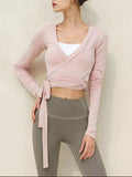 Tied Surplice Long Sleeve Top - Trendsi - Flyclothing LLC
