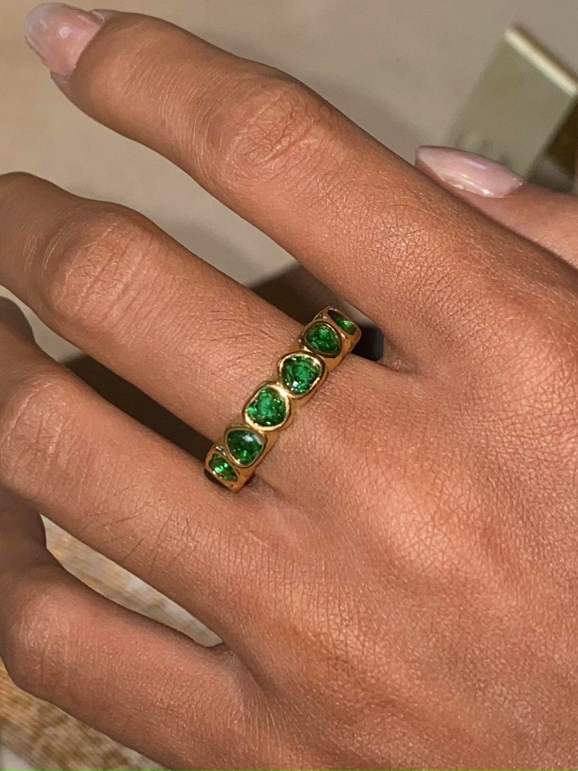 18K Gold-Plated Inlaid Zircon Ring - Trendsi