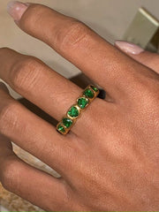 18K Gold-Plated Inlaid Zircon Ring - Trendsi