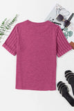 Round Neck Short Sleeve T-Shirt - Trendsi - Flyclothing LLC