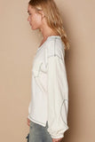POL V-Neck knit Panel Exposed Seam Top - Trendsi