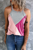Color Block Grecian Neck Tank - Trendsi - Flyclothing LLC