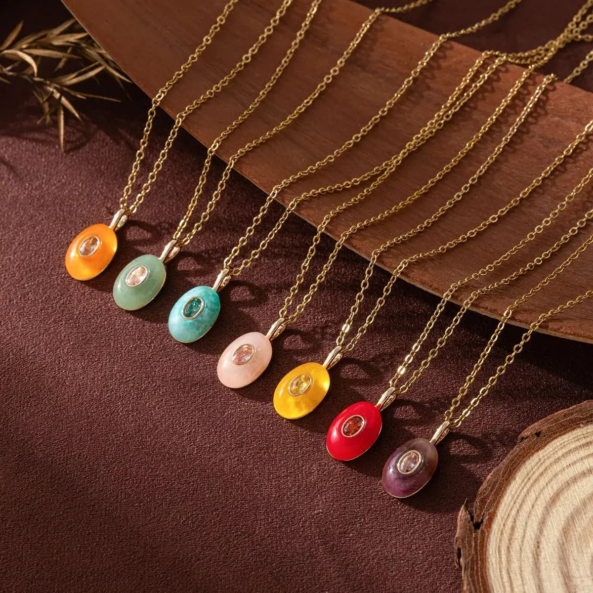 Natural Stone Pendant Necklace - Trendsi - Flyclothing LLC
