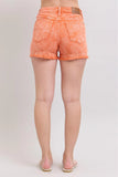 Judy Blue Peach Mid Rise Denim Shorts - Trendsi