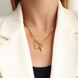 Titanium Steel Heart Pendant Necklace - Trendsi - Flyclothing LLC