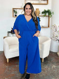 Double Take Full Size Surplice Wide Leg Jumpsuit with Pockets - Trendsi - Flyclothing LLC
