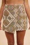 Annie Wear Ethic Woven Jacquard Wrap Mini Skirt - Trendsi