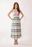 Davi & Dani Multi Color Crochet Lace Midi Dress - Trendsi
