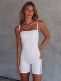 Square Neck Spaghetti Strap Romper - Trendsi