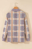 Plaid Button Up Collared Neck Cardigan - Trendsi - Flyclothing LLC