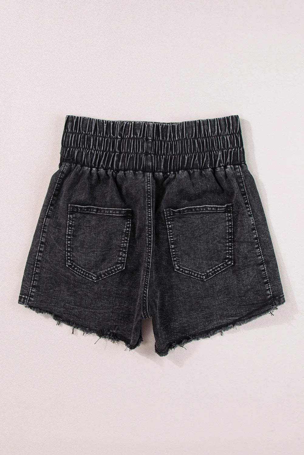 High Waist Raw Hem Denim Shorts - Trendsi - Flyclothing LLC