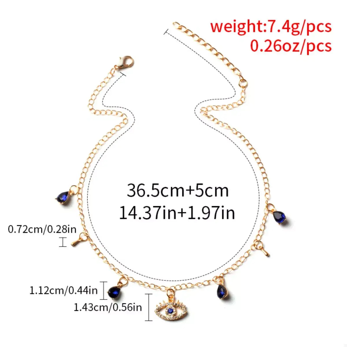 Evil Eye Charm Necklace - Trendsi - Flyclothing LLC