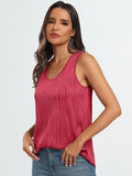 Round Neck Wide Strap Tank - Trendsi