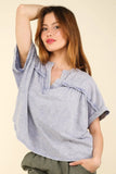 VERY J Nochted Short Sleeve Washed T-Shirt - Trendsi