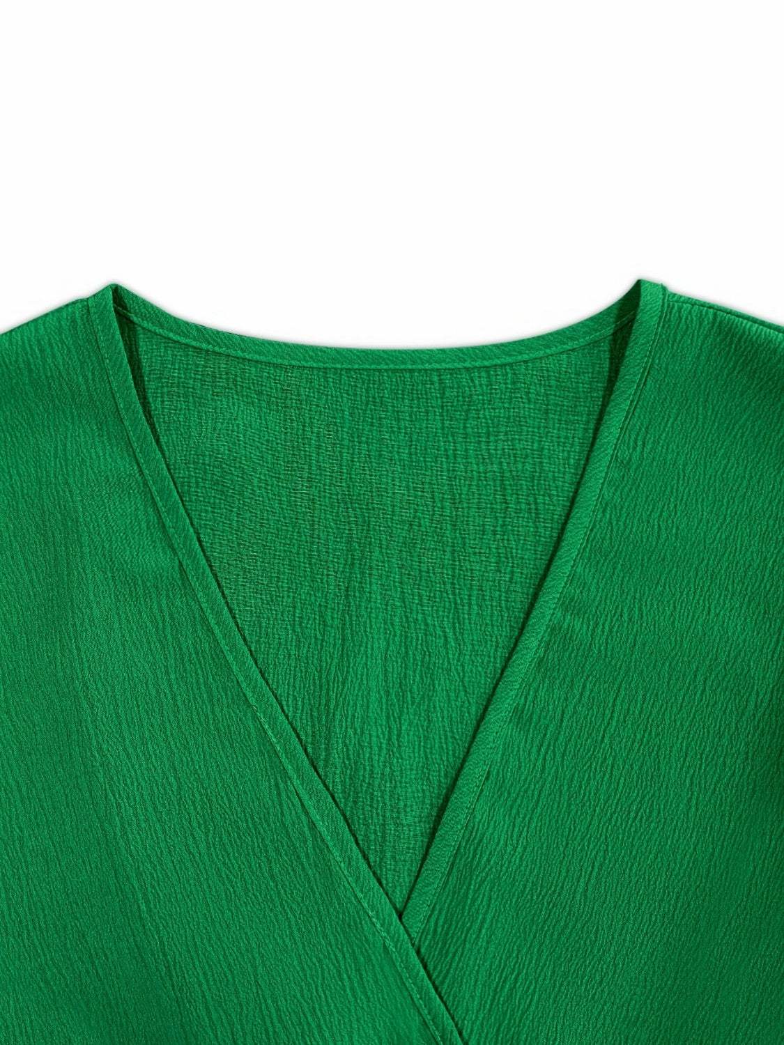 Ruched Surplice Half Sleeve Mini Dress - Trendsi - Flyclothing LLC