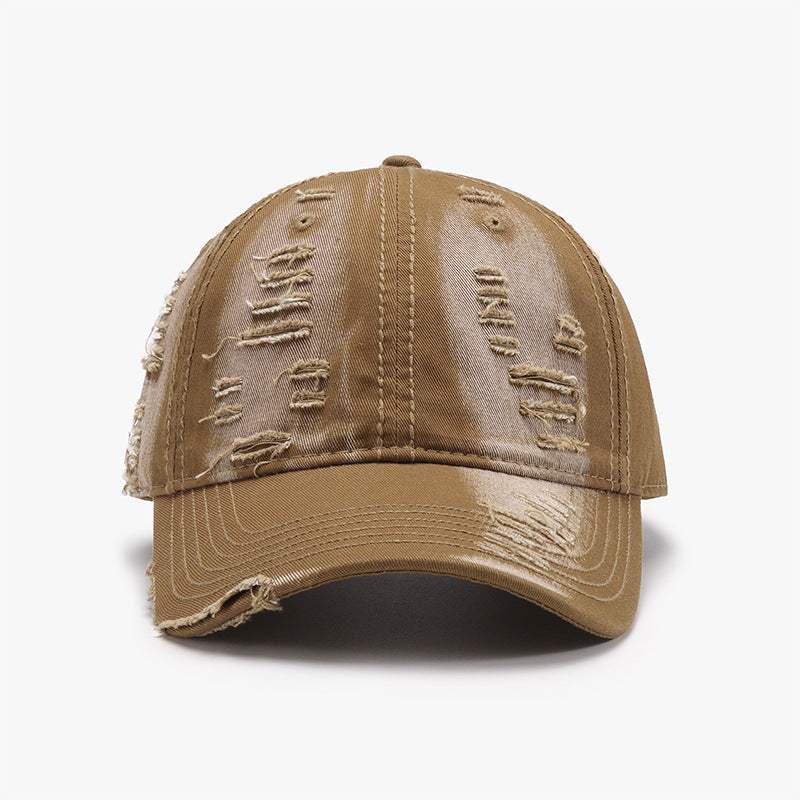 Distressed Adjustable Cotton Baseball Cap - Trendsi - Flyclothing LLC