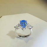 2 Carat 925 Sterling Silver Moissanite Teardrop Shape Ring - Trendsi - Flyclothing LLC