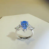 2 Carat 925 Sterling Silver Moissanite Teardrop Shape Ring - Trendsi