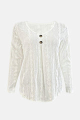 V-Neck Long Sleeve Blouse - Trendsi - Flyclothing LLC