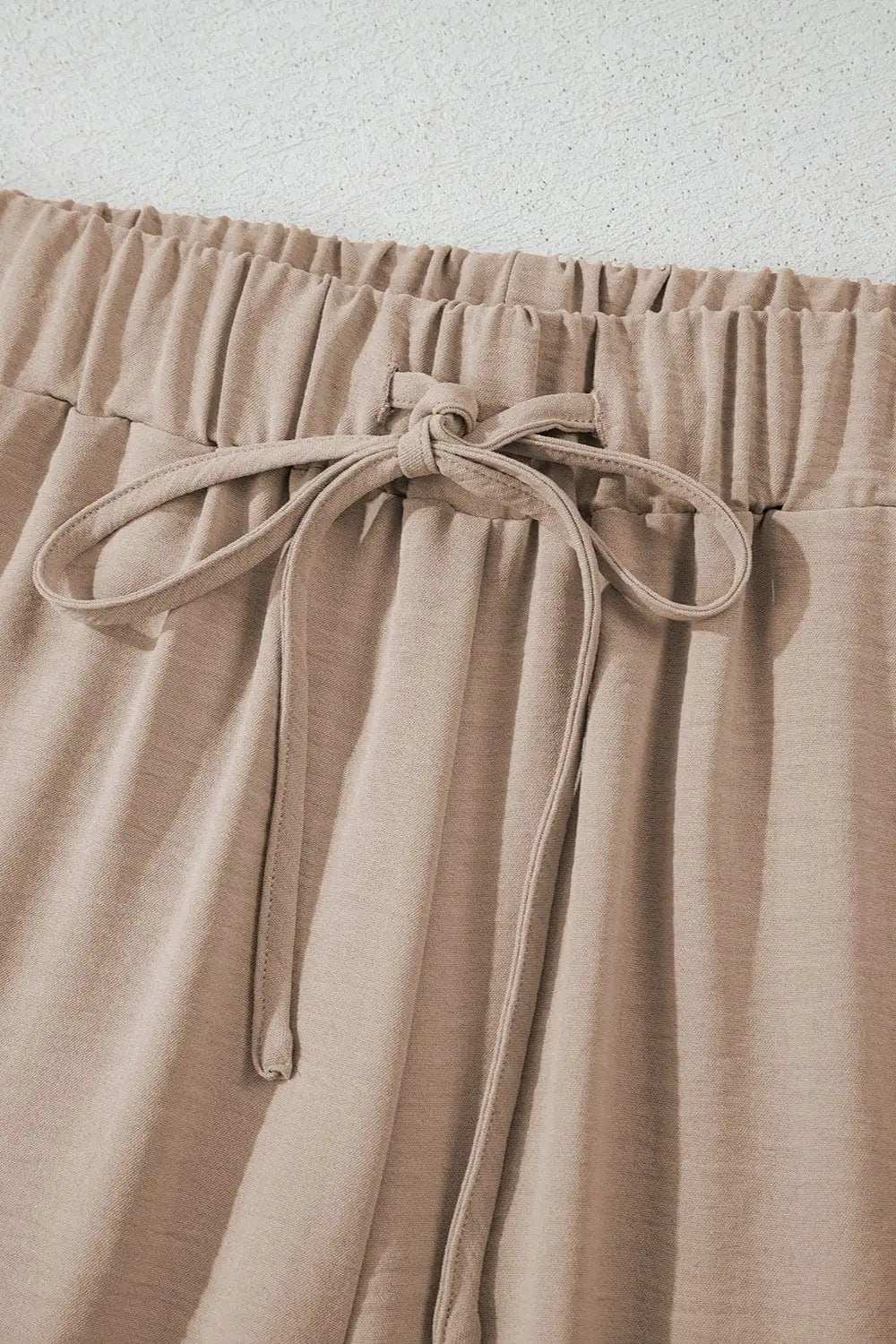 Button Down Vest and Drawstring Wide Leg Pants Set - Trendsi - Flyclothing LLC